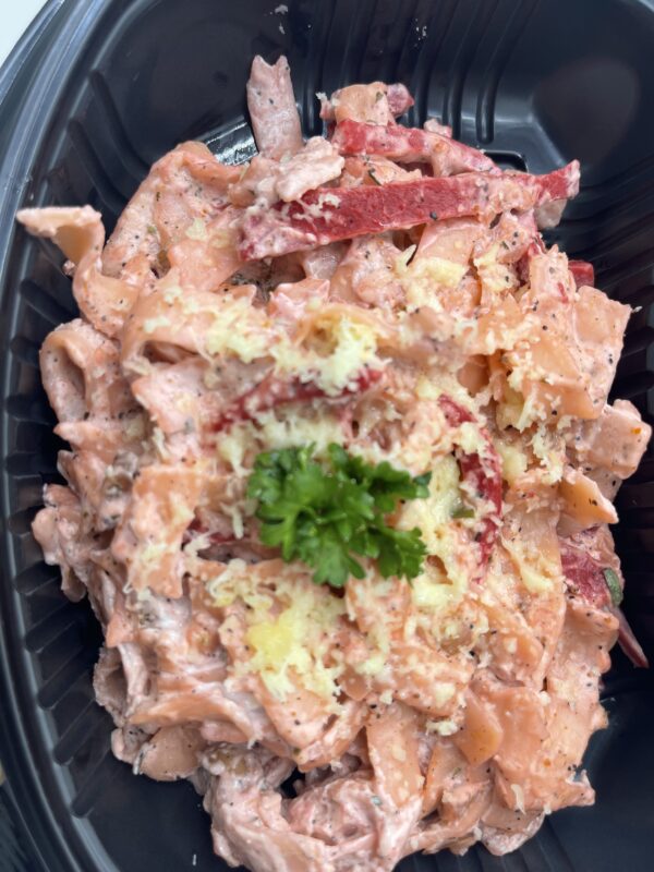 Tagliatelles Carbonara Rouge3 Carbonara spicy Tagliatelles